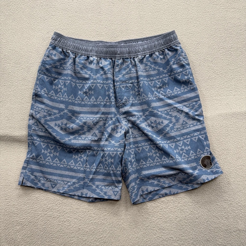 Chubbies Sweat Shorts Mens Medium Blue Polyester Spandex Tribal 7 Inseam
